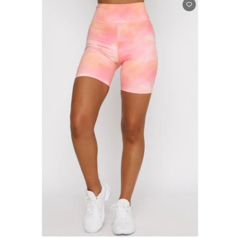 White Fox Cali Babe Cropped Sweater & Biker Short SET, Pink Sunset | Size Small - Picture 4 of 14